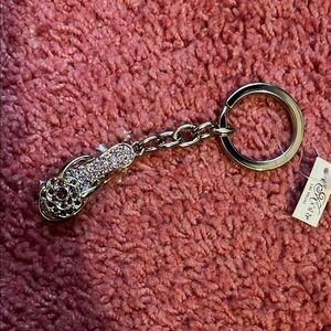 NWT Elegant Silver Keychain with Rhinestone Accents